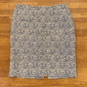 Calvin Klein white blue knee length pencil skirt size 10 P
 b55